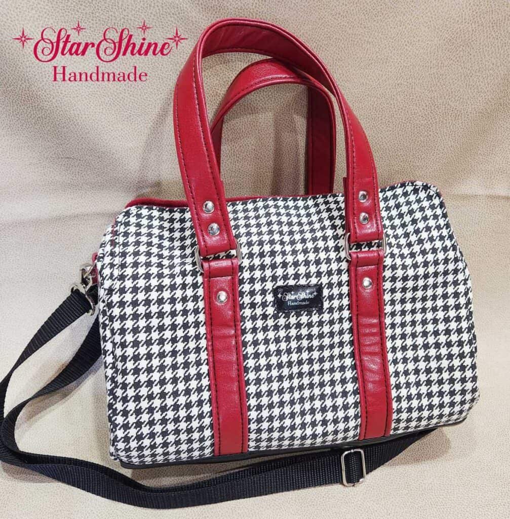 Houndstooth Marcel Barrel Bag