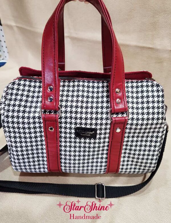 Houndstooth Marcel Barrel Bag