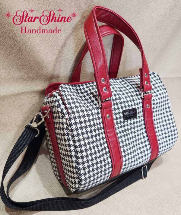 Houndstooth Marcel Barrel Bag
