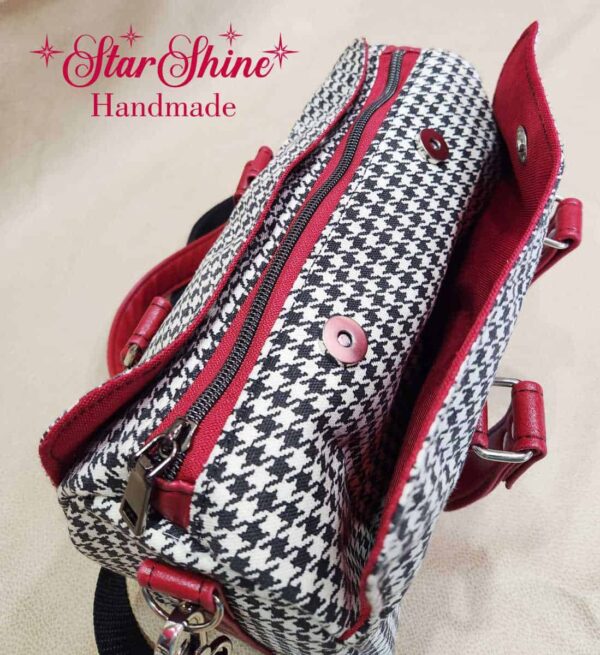 Houndstooth Marcel Barrel Bag