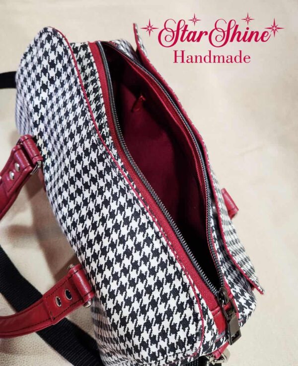 Houndstooth Marcel Barrel Bag