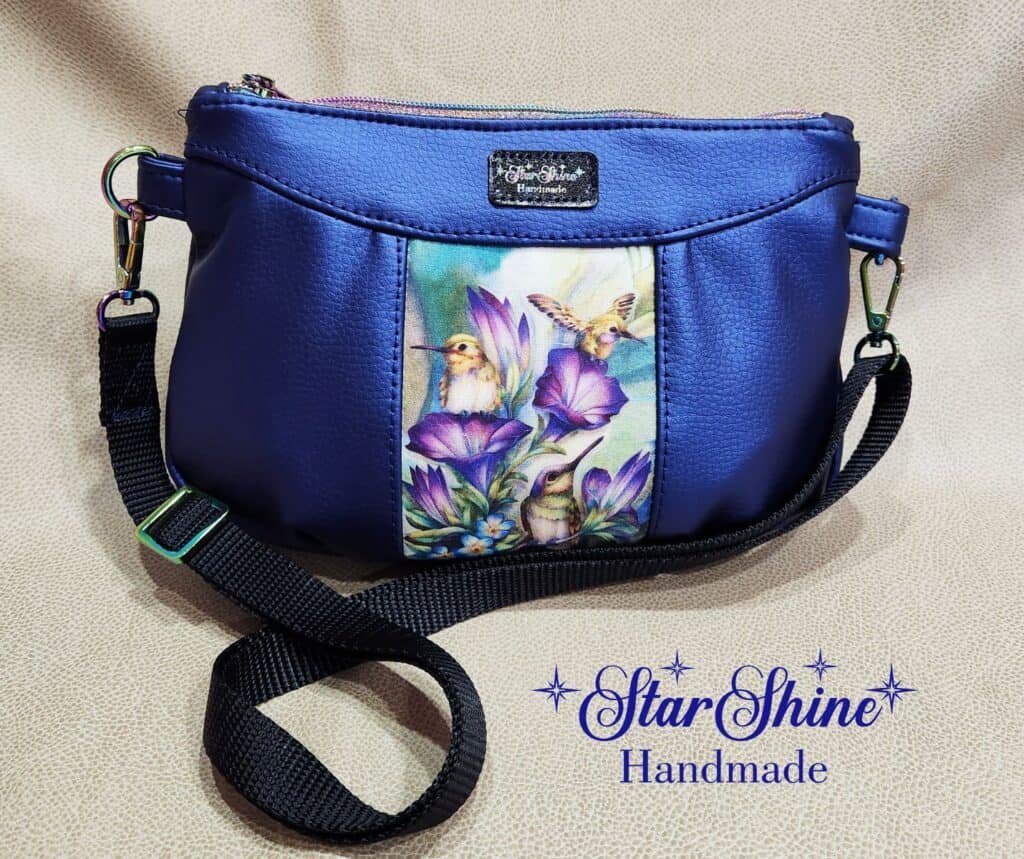 Blue Shimmer Humingbirds Crossbody