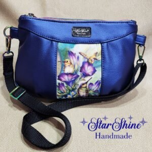 Blue Shimmer Humingbirds Crossbody