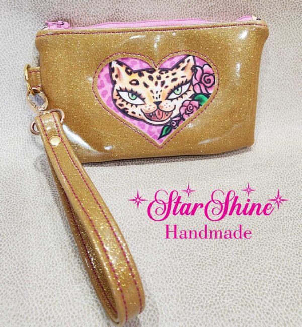 Alluring Pink Leopard Wristlet