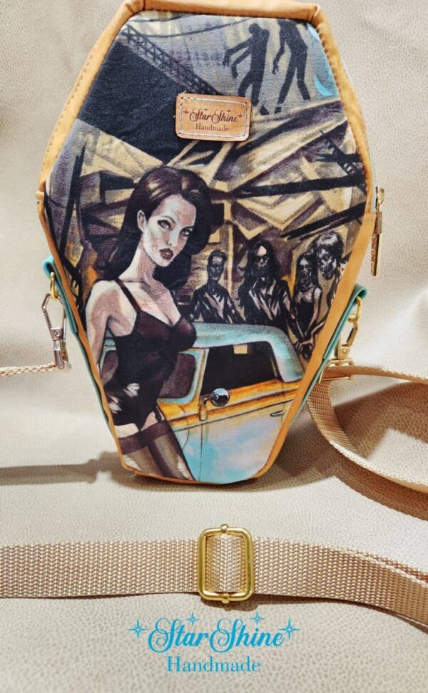 Pin-Up Zombie Coffin Crossbody Bag