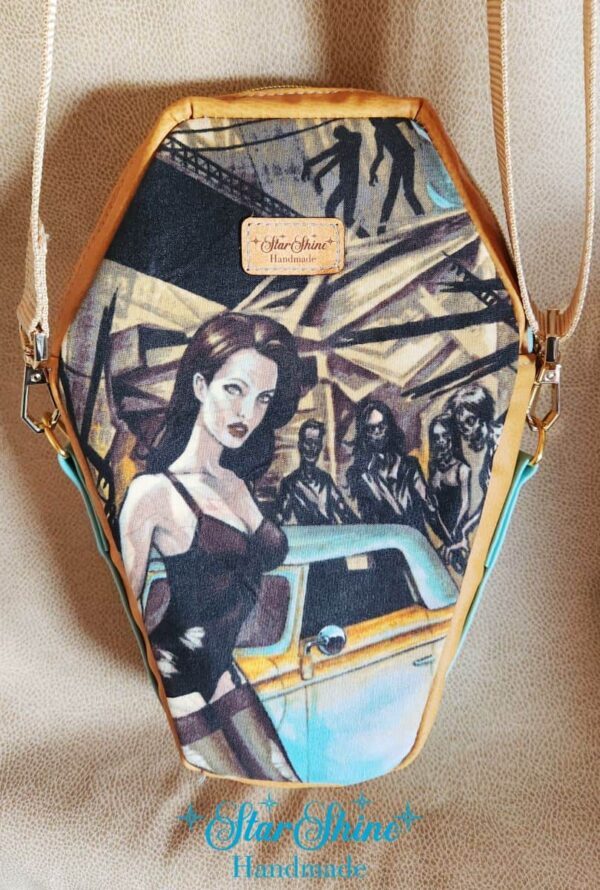 Pin-Up Zombie Coffin Crossbody Bag