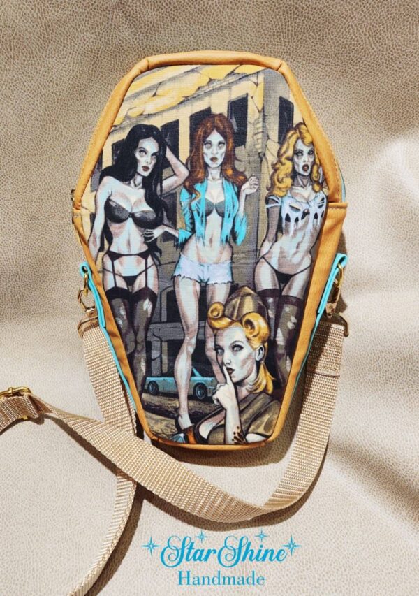 Pin-Up Zombie Coffin Crossbody Bag