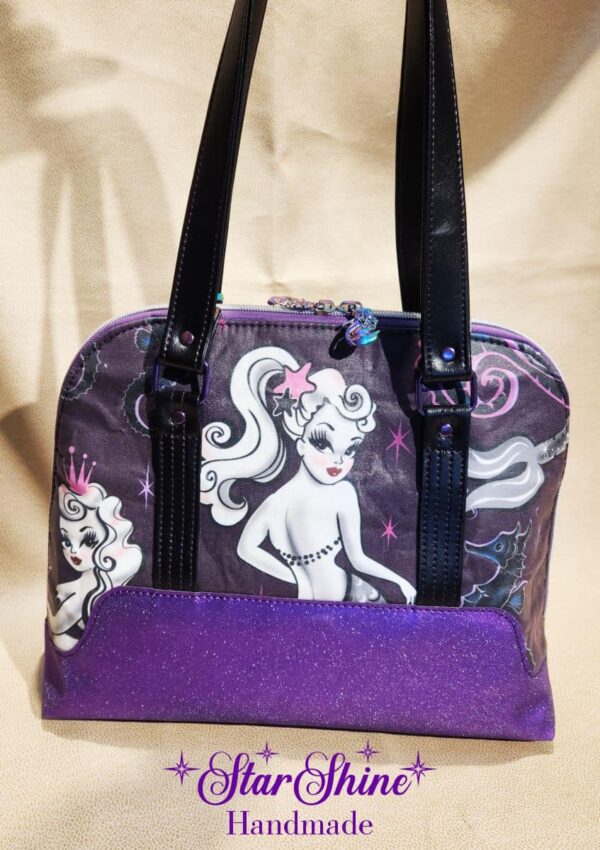 Purple Pin Up Mermaids Handbag