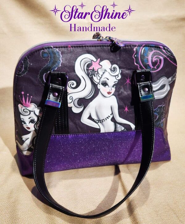 Purple Pin Up Mermaids Handbag