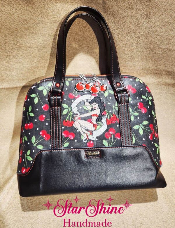 Black and Red Cherry Pinup Handbag