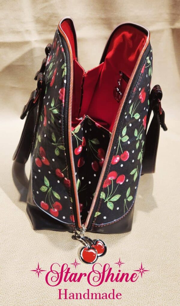 Black and Red Cherry Pinup Handbag