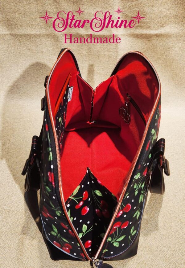 Black and Red Cherry Pinup Handbag