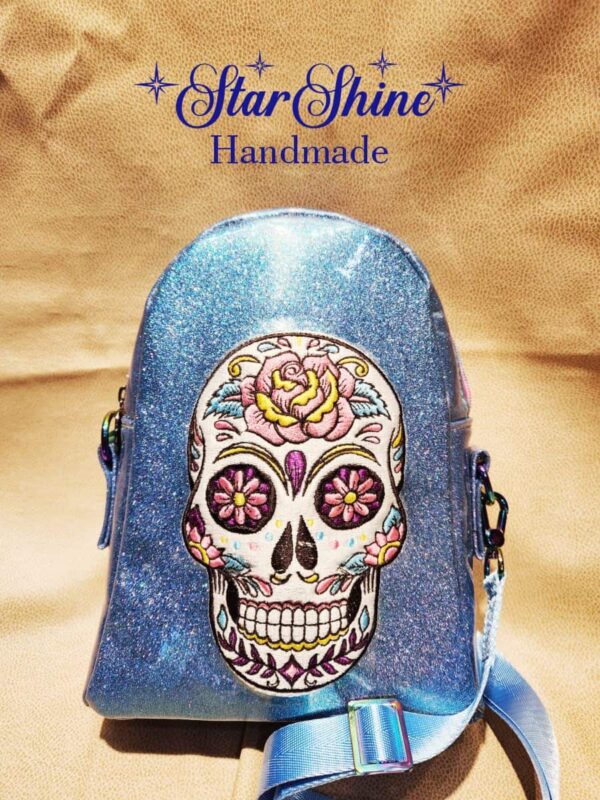 Glittering Sugar Skull Crossbody
