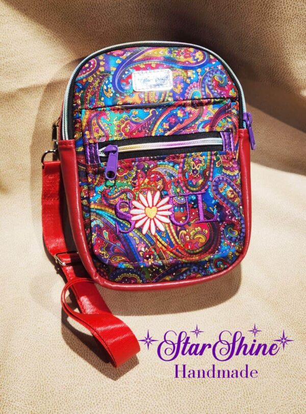 Red And Purple Paisley Embroidered Crossbody