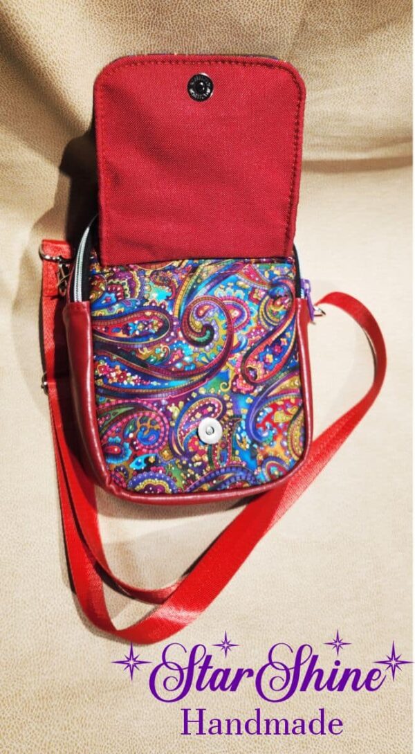Red And Purple Paisley Embroidered Crossbody