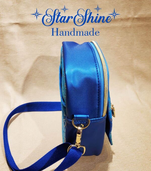 Blue and Gold Adjustable Small Crossbody Bag