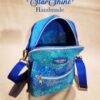 Blue and Gold Adjustable Small Crossbody Bag