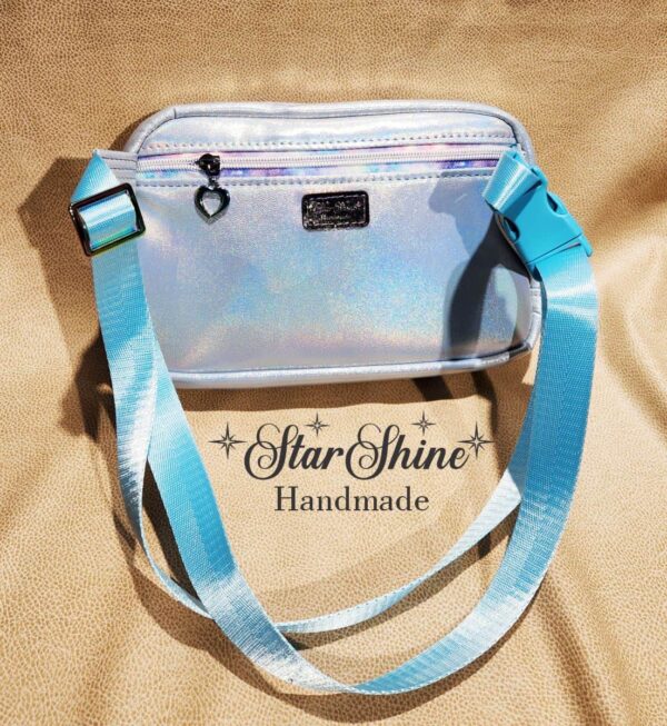 Light Blue Embroidered Horse Sling-Waist-Crossbody
