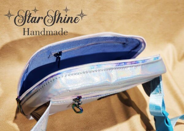 Light Blue Embroidered Horse Sling-Waist-Crossbody