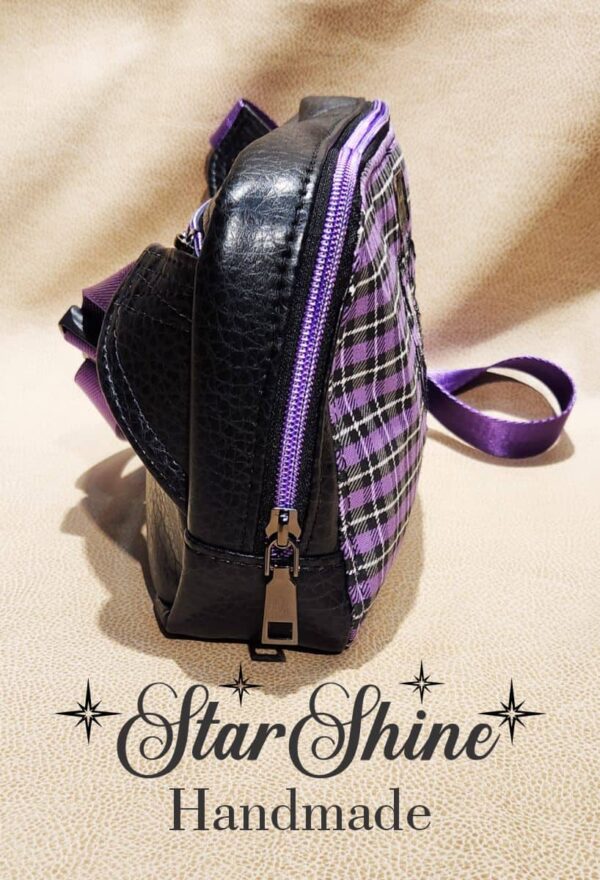 Purple and Black Custom Embroidered Crossbody-Waist Bag
