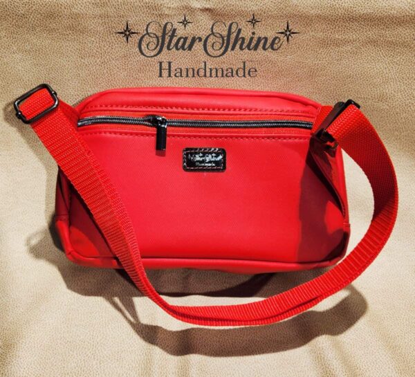 Handcrafted Red Roses and Heart Waist-Sling Bag