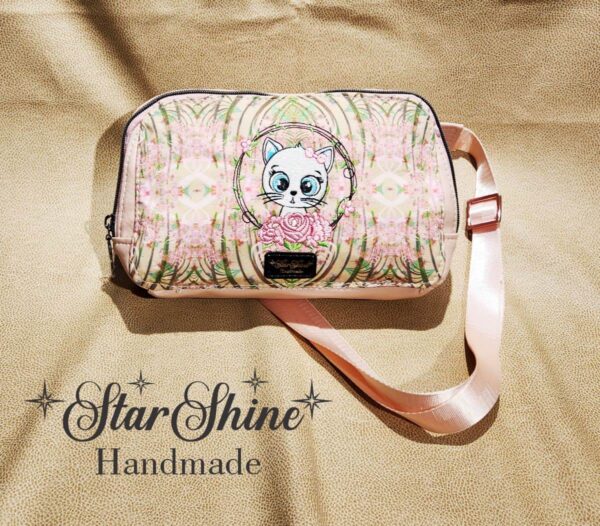 Pink Floral Kitty Convertible Sling Bag