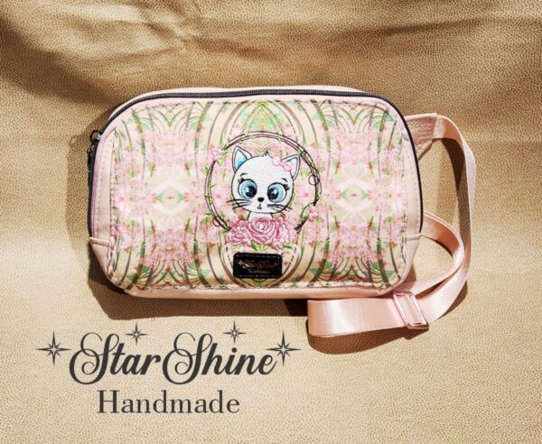 Pink Floral Kitty Convertible Sling Bag