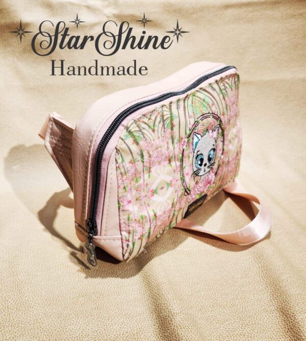 Pink Floral Kitty Convertible Sling Bag