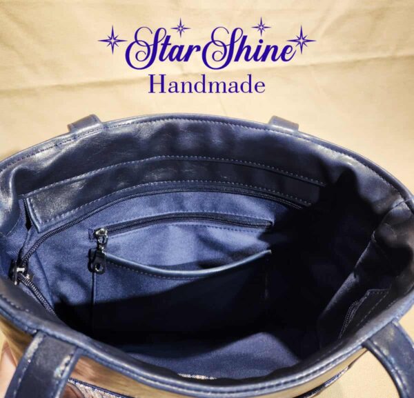 Classic Navy Blue and Plaid Urban Tote