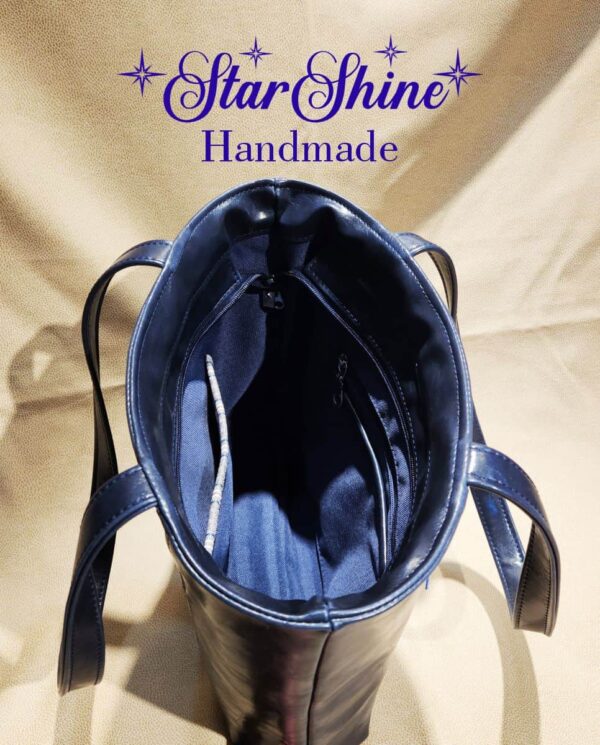 Classic Navy Blue and Plaid Urban Tote