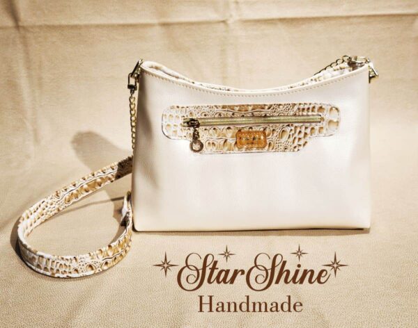 Golden Pearl Faux Alligator Purse