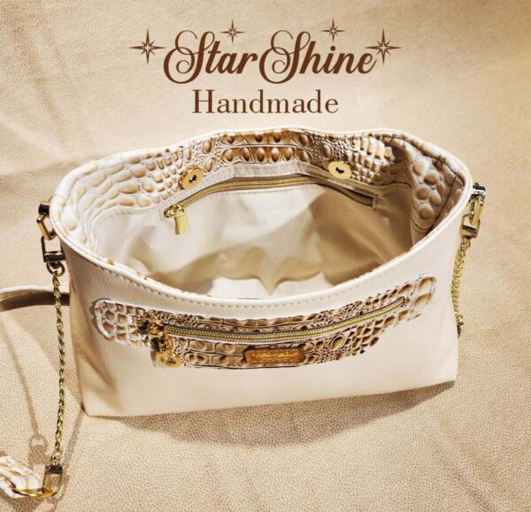 Golden Pearl Faux Alligator Purse