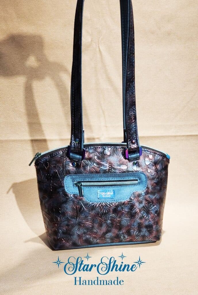 Blue Metallic Dragonfly Handbag