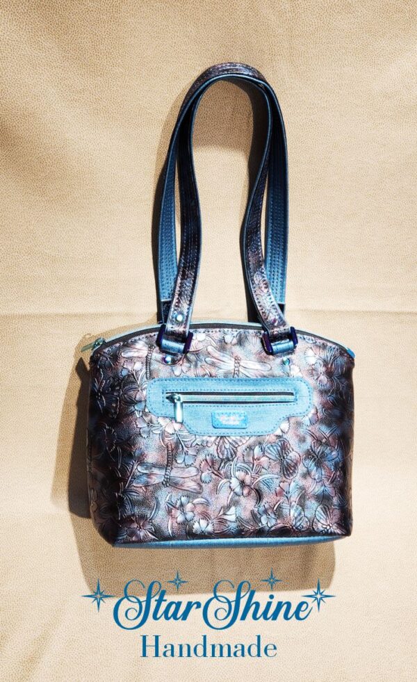 Blue Metallic Dragonfly Handbag