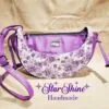 Purple Floral Retro Luna Shoulder Bag - Front view