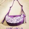 Purple Floral Retro Luna Shoulder Bag - Bottom view