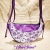 Purple Floral Retro Luna Shoulder Bag - Rear view