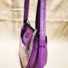 Purple Floral Retro Luna Shoulder Bag - Side view
