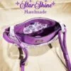 Purple Floral Retro Luna Shoulder Bag - Top view/slip pocket