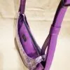 Purple Floral Retro Luna Shoulder Bag - Top view