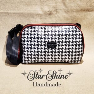 Black & White Houndstooth Convertible Crossbody and Hip Bag