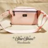 Pearl Pink Convertible Crossbody featuring a vintage inspired sarcastic quote “I Checked My Receipt, I didn't buy any of your bullshit”. Rear view