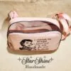 Pearl Pink Convertible Crossbody featuring a vintage inspired sarcastic quote “I Checked My Receipt, I didn't buy any of your bullshit”. Interior view