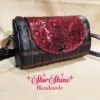 Black and Metallic Red Hearts Barrel Crossbody