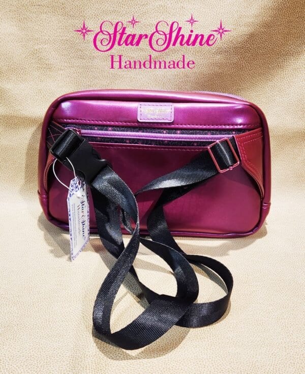 Grow with Flow Magenta Color Shifting Crossbody Bag. Rear view.