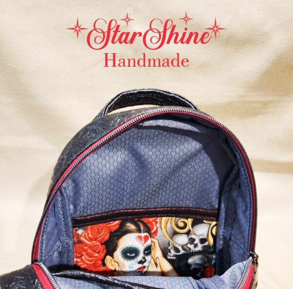 Los Muertos Pin-Up Sling Bag. Interior Slip Pocket.