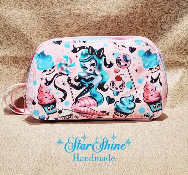 Vintage Inspired Pin Up, Pink Faux Leather Convertible Hip and Crossbody Bag