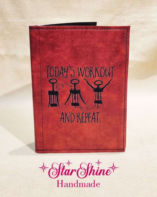 Red Faux Leather Wine Workout Notebook