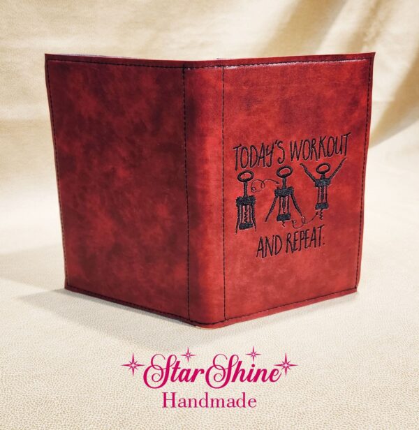 Red Faux Leather Wine Workout Notebook