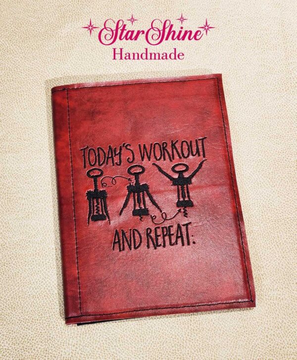 Red Faux Leather Wine Workout Notebook